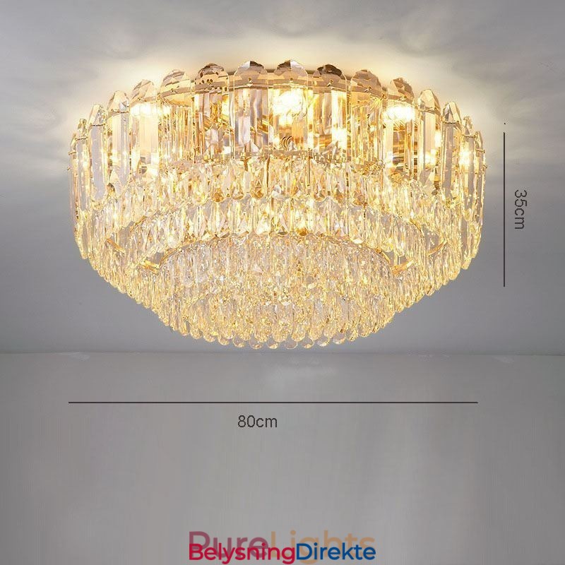 Krystall Innfelt Rund Krystalldekorasjon Takbelysningsarmaturer
