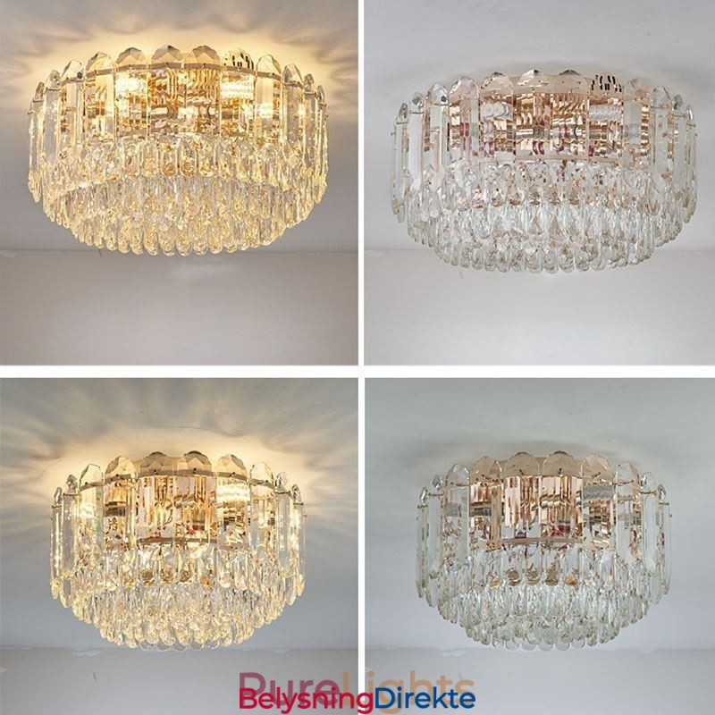 Krystall Innfelt Rund Krystalldekorasjon Takbelysningsarmaturer