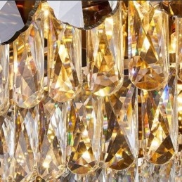 Krystall Innfelt Røykgrå Rund Krystalldekorasjonstaklampe