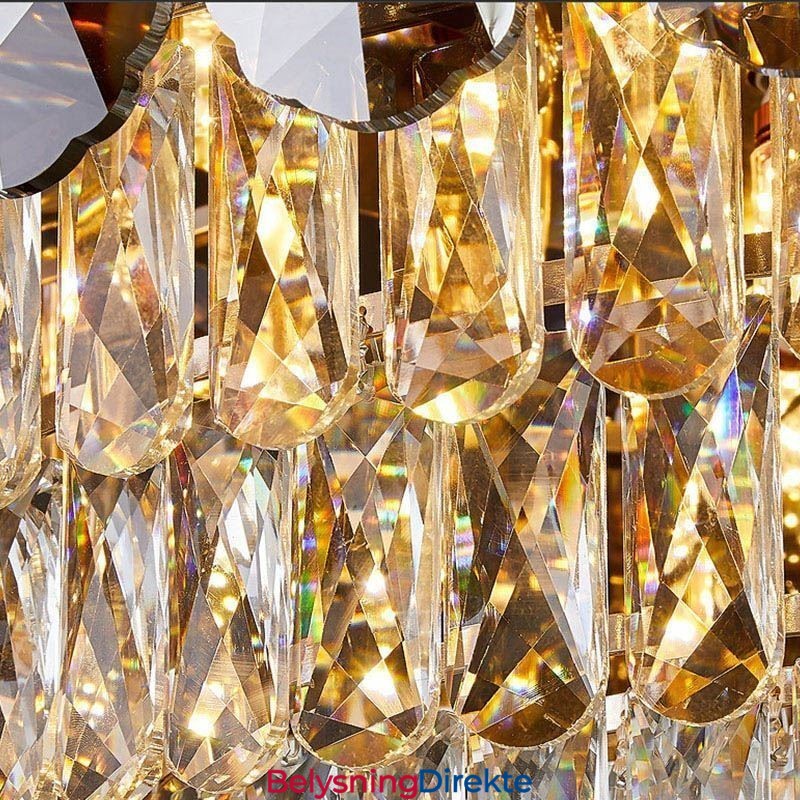 Krystall Innfelt Røykgrå Rund Krystalldekorasjonstaklampe