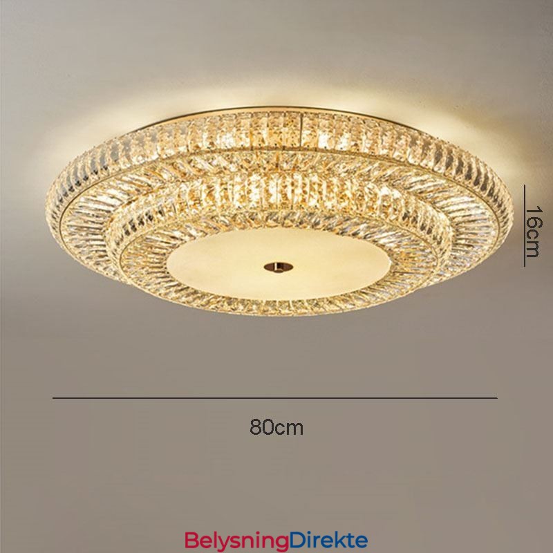 Krystall Innfelt Rund Krystalldekorasjonstaklampe