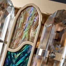 Krystall Innfelt Rund Krystalldekorasjonstaklampe Krystallskallskjerm