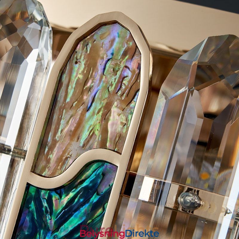 Krystall Innfelt Rund Krystalldekorasjonstaklampe Krystallskallskjerm