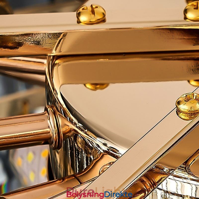 Krystall Innfelt Rund Krystalldekorasjonstaklampe Krystallskallskjerm