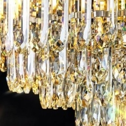 Krystall Innfelt Rund Krystalldekorasjonstaklampe Krystallskallskjerm