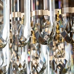 Krystall Innfelt Rund Krystalldekorasjonstaklampe Krystallskallskjerm