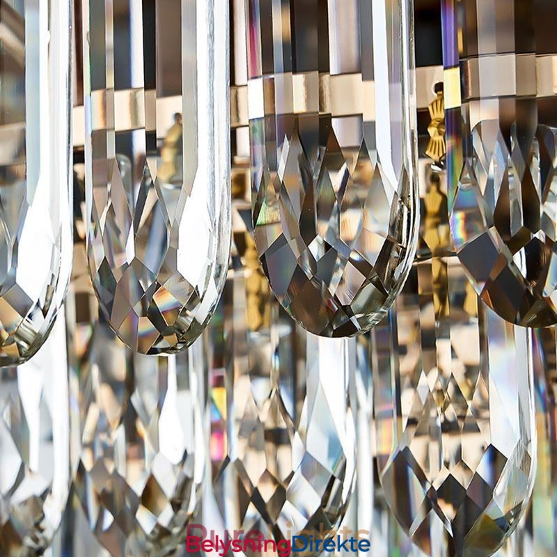 Krystall Innfelt Rund Krystalldekorasjonstaklampe Krystallskallskjerm