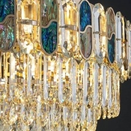 Krystall Innfelt Rund Krystalldekorasjonstaklampe Krystallskallskjerm