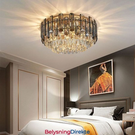 Krystall Taklampe Enkel Moderne Rund Dekorativ Lampe For Innfelt Montering