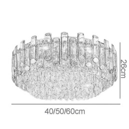 Krystall Taklampe Enkel Moderne Rund Dekorativ Lampe For Innfelt Montering