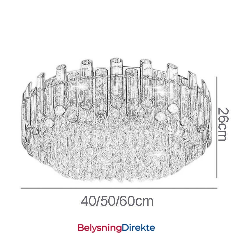 Krystall Taklampe Enkel Moderne Rund Dekorativ Lampe For Innfelt Montering