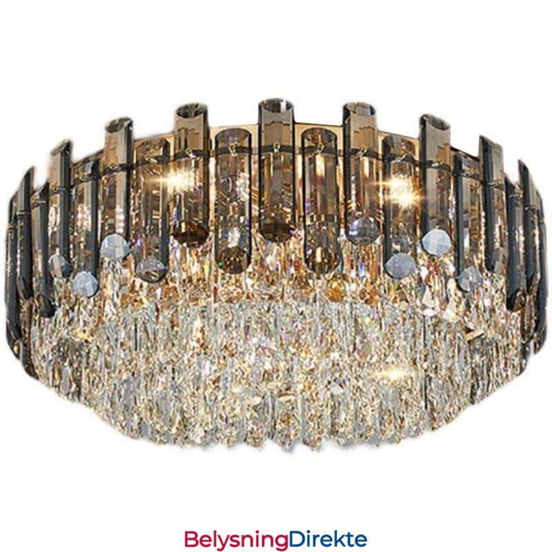 Krystall Taklampe Enkel Moderne Rund Dekorativ Lampe For Innfelt Montering