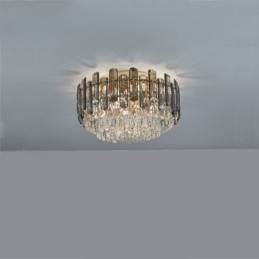 Krystall Taklampe Enkel Moderne Rund Dekorativ Lampe For Innfelt Montering
