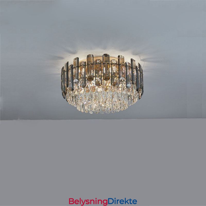 Krystall Taklampe Enkel Moderne Rund Dekorativ Lampe For Innfelt Montering