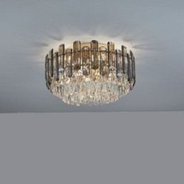 Krystall Taklampe Enkel Moderne Rund Dekorativ Lampe For Innfelt Montering