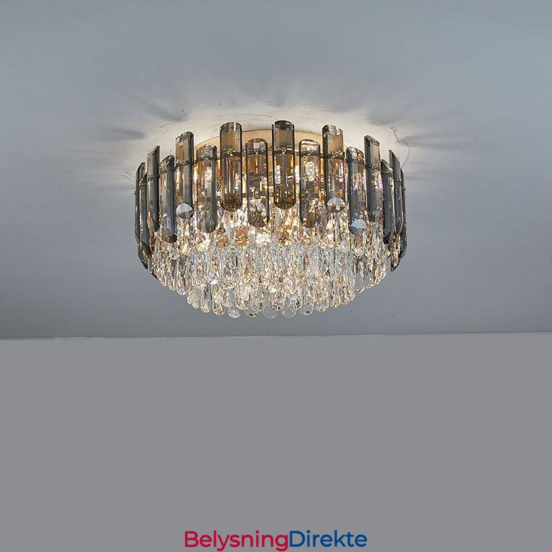 Krystall Taklampe Enkel Moderne Rund Dekorativ Lampe For Innfelt Montering