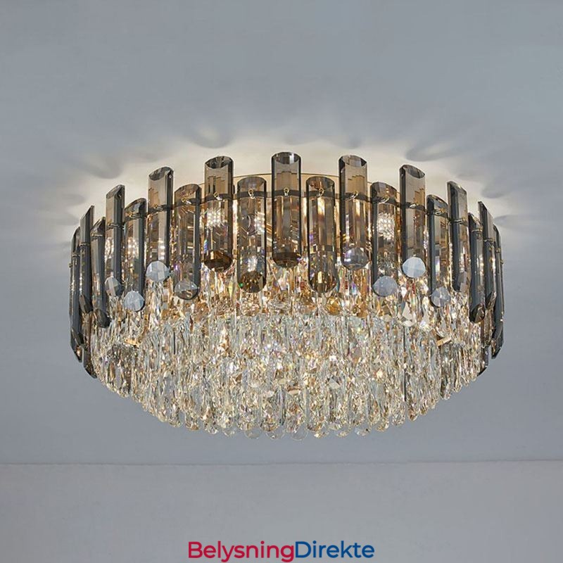 Krystall Taklampe Enkel Moderne Rund Dekorativ Lampe For Innfelt Montering