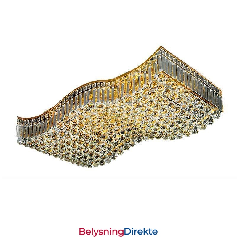 Europeisk Krystall Rektangulær Lysekrone Med Innfelt Montering