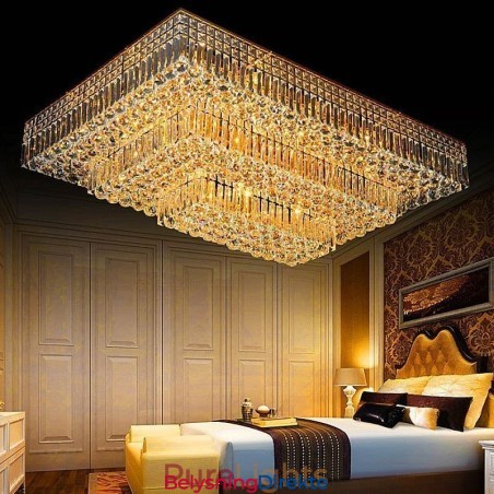 Moderne Krystalllysekrone Med Tre Etasjer Og Innfelt Montering