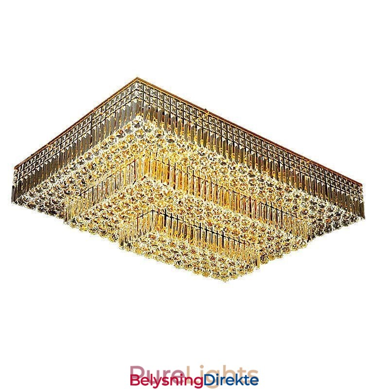 Moderne Krystalllysekrone Med Tre Etasjer Og Innfelt Montering