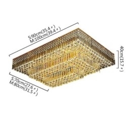 Moderne Krystalllysekrone Med Tre Etasjer Og Innfelt Montering