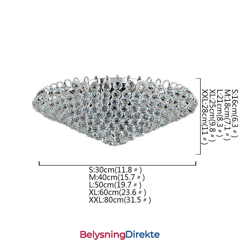 Europeisk Stil Krystall Innfelt Rund Form Taklampe