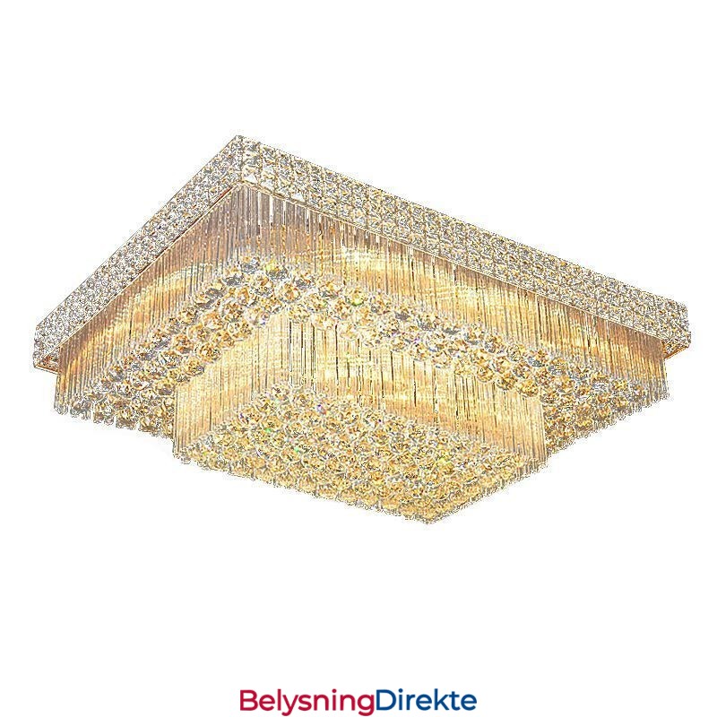 Europeisk Innfelt Firkantet Krystalllysekrone