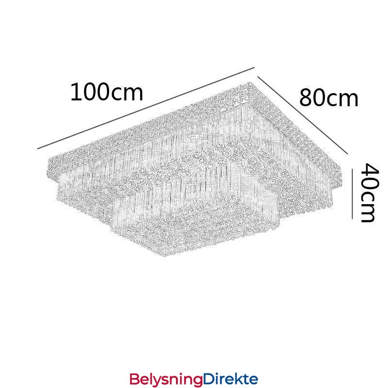Europeisk Innfelt Firkantet Krystalllysekrone