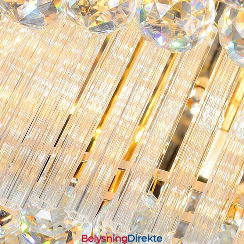 Moderne Krystalllysekrone Rund Innfelt