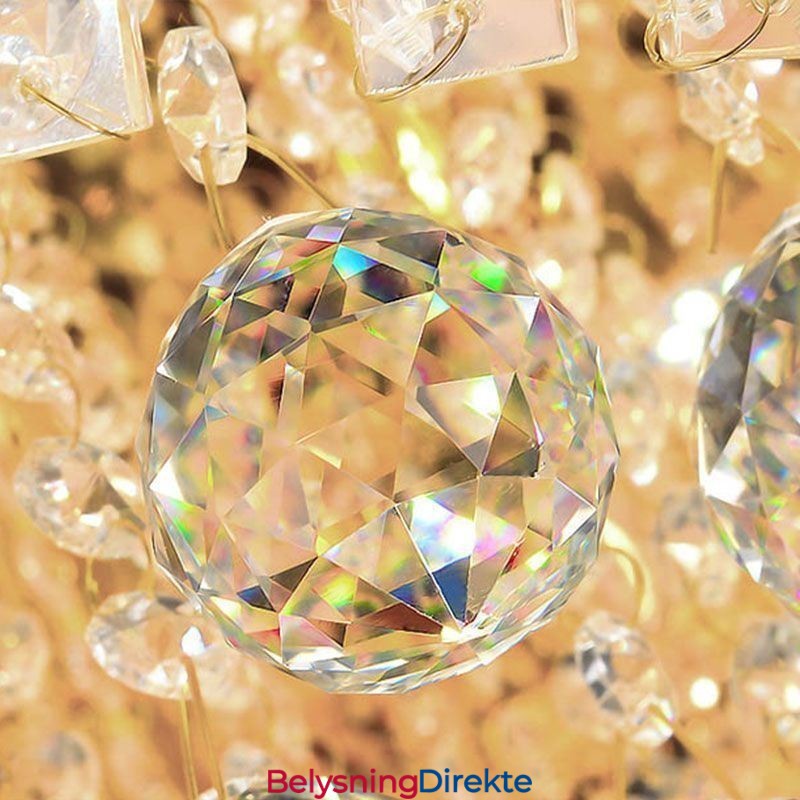 Moderne Krystalllysekrone Rund Innfelt