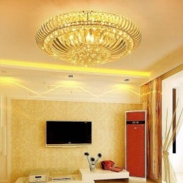 Moderne Enkel, Innfelt Krystallrund Belysning