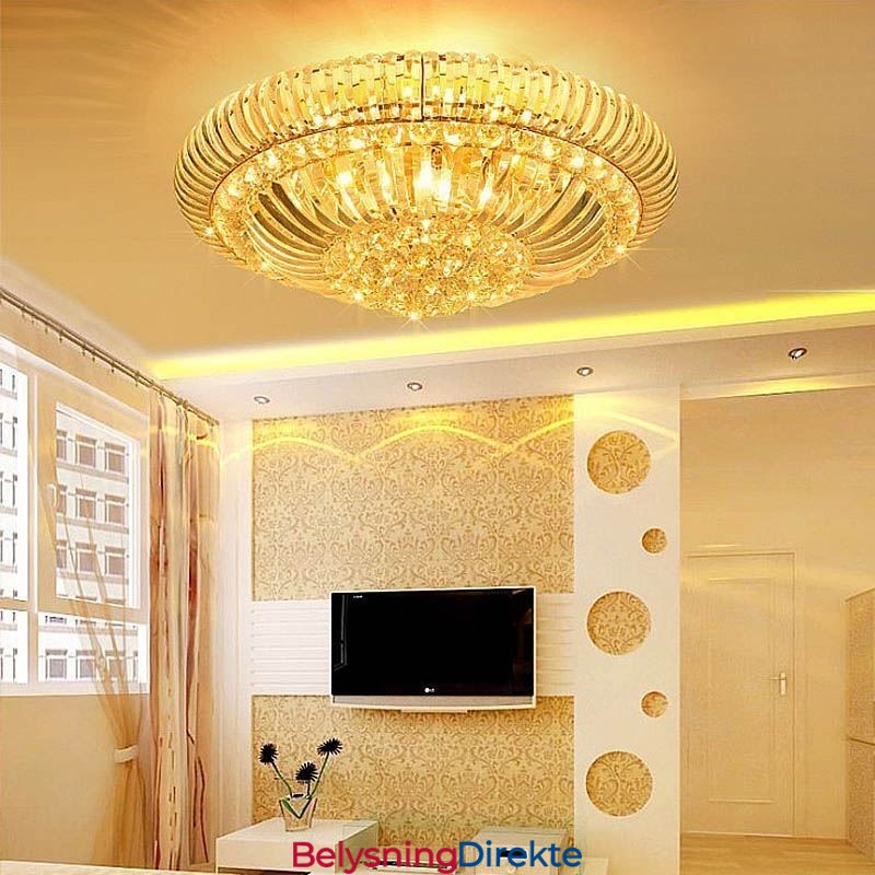 Moderne Enkel, Innfelt Krystallrund Belysning