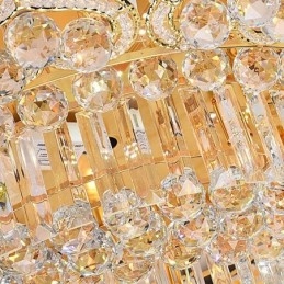 Elegant Innfelt Rund Krystalllysekrone I Blomsterform