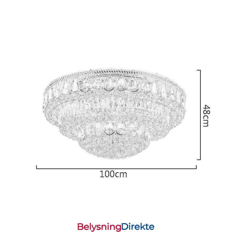 Luksuriøs, Innfelt Krystalltaklampe, Rund Lampe
