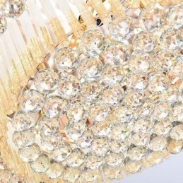 Moderne Krystalltaklampe Med Innfelt Tak, Luksuriøs Rund Belysning