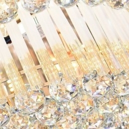 Moderne Krystalltaklampe Med Innfelt Tak, Luksuriøs Rund Belysning