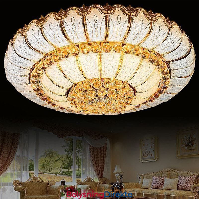 Moderne Enkel, Innfelt Krystalltaklampe Rund