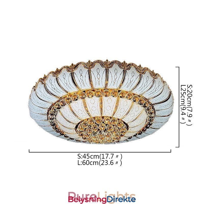 Moderne Enkel, Innfelt Krystalltaklampe Rund