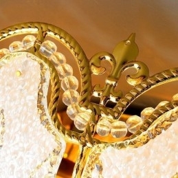 Moderne Enkel, Innfelt Krystalltaklampe Rund