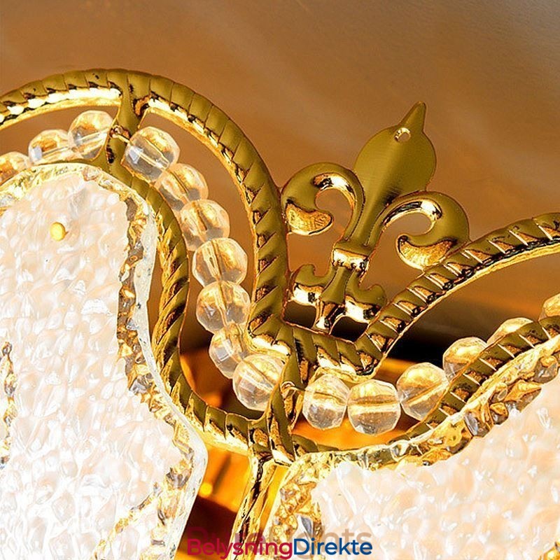 Moderne Enkel, Innfelt Krystalltaklampe Rund