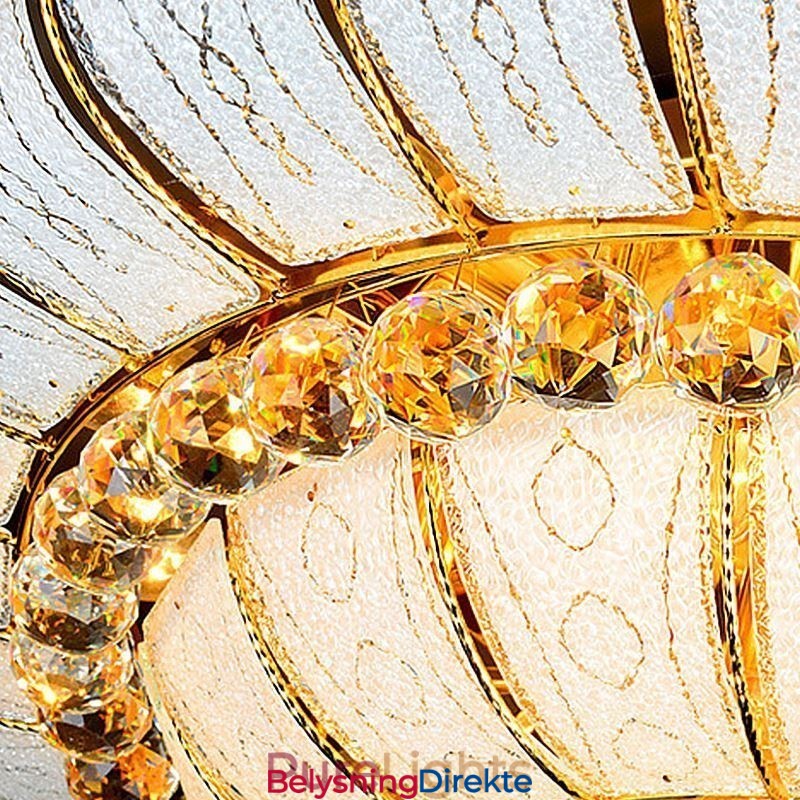 Moderne Enkel, Innfelt Krystalltaklampe Rund