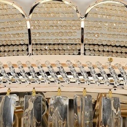 Luksuriøs Krystalltaklampe Gull, Innfelt Rund Belysning