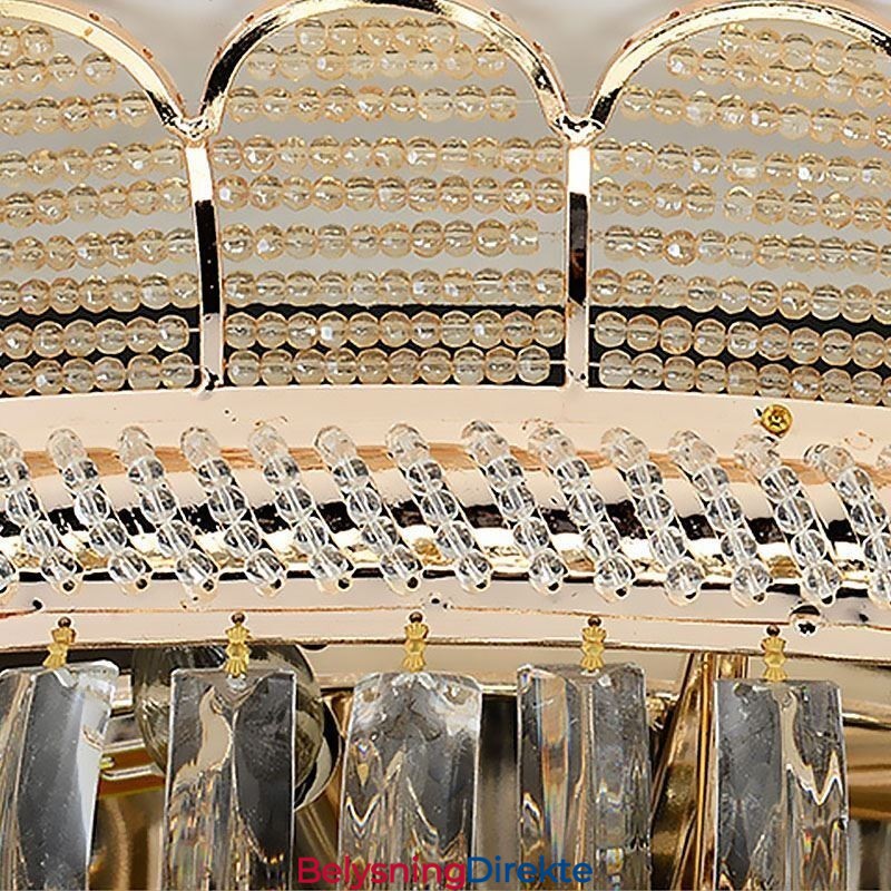 Luksuriøs Krystalltaklampe Gull, Innfelt Rund Belysning