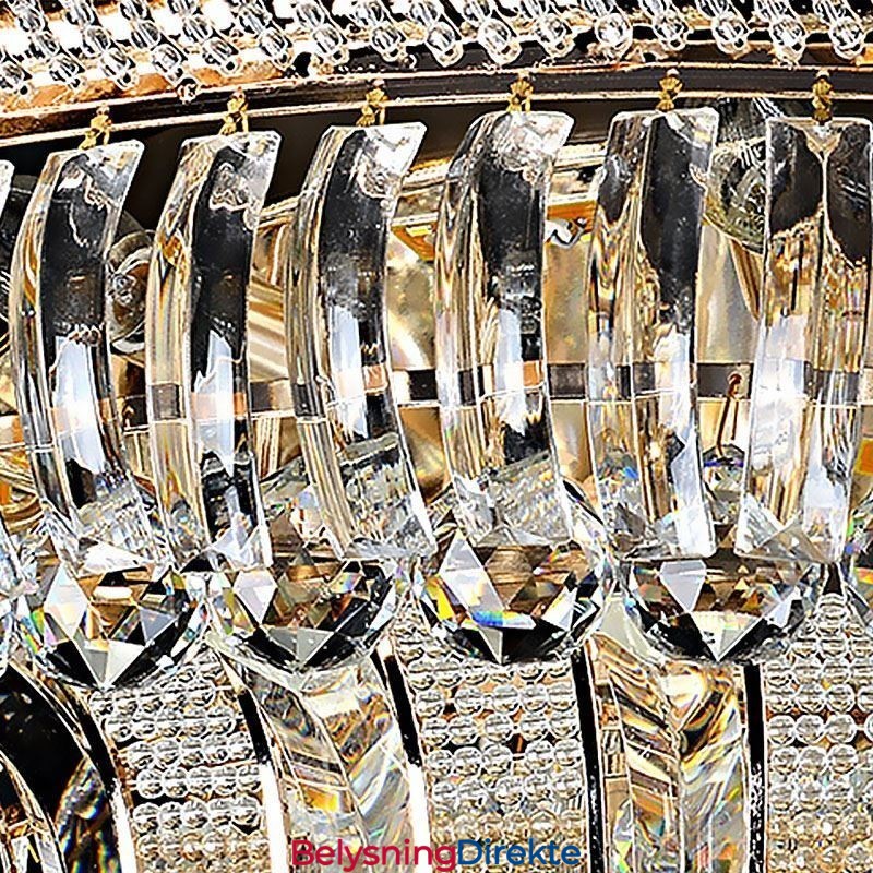 Luksuriøs Krystalltaklampe Gull, Innfelt Rund Belysning