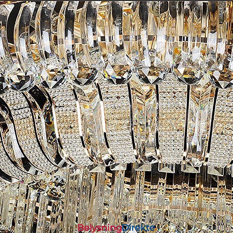 Luksuriøs Krystalltaklampe Gull, Innfelt Rund Belysning