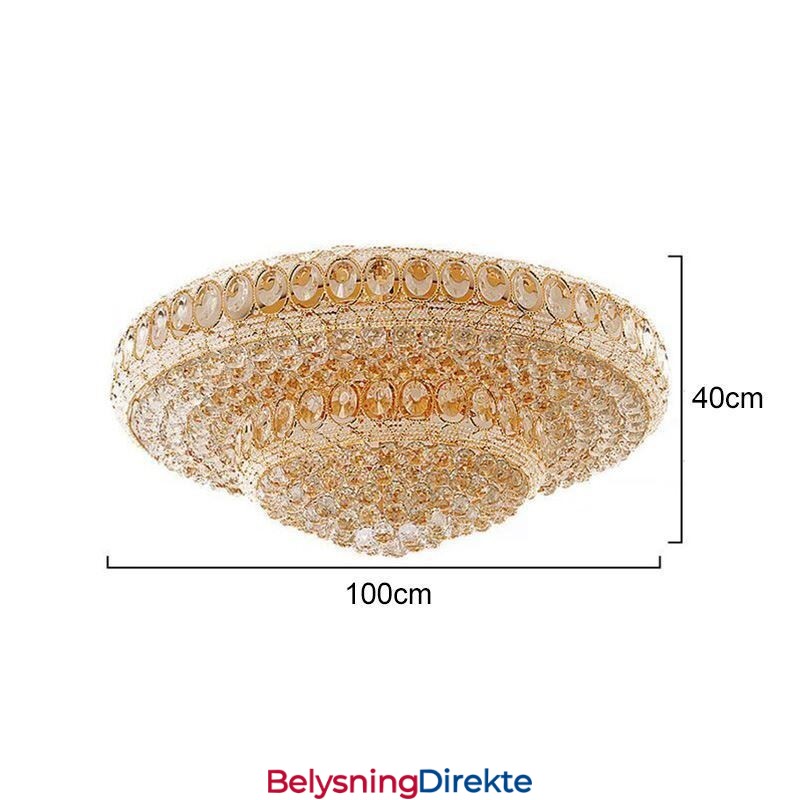 Luksuriøs Krystalltaklampe Europeisk Rund Innfelt Belysning