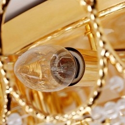 Luksuriøs Krystalltaklampe Europeisk Rund Innfelt Belysning