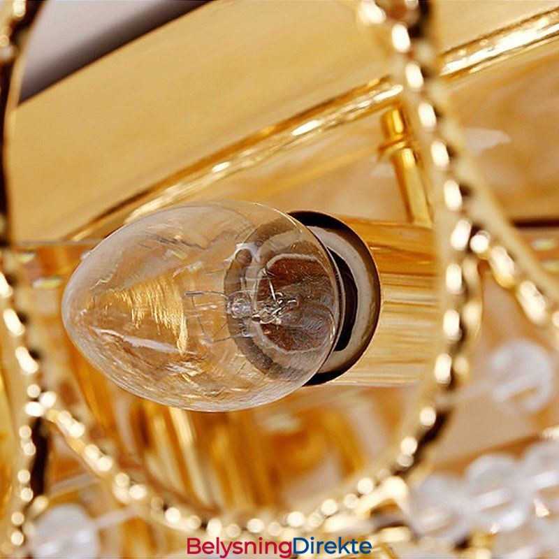 Luksuriøs Krystalltaklampe Europeisk Rund Innfelt Belysning