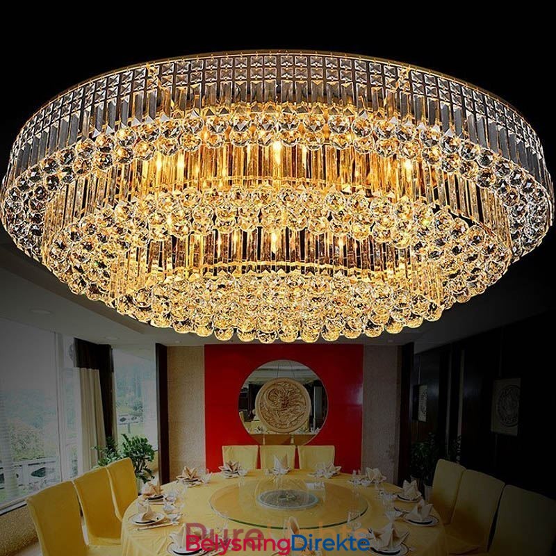 Krystalltaklampe Med Innfelt Montering, Europeisk Oval Lampe