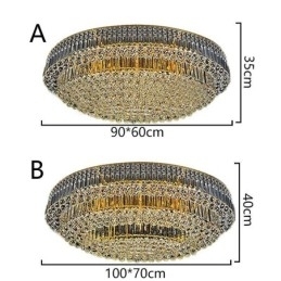 Krystalltaklampe Med Innfelt Montering, Europeisk Oval Lampe